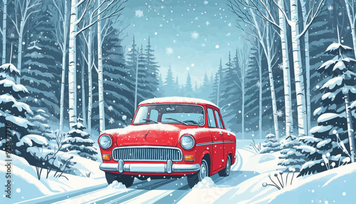 snow covered car