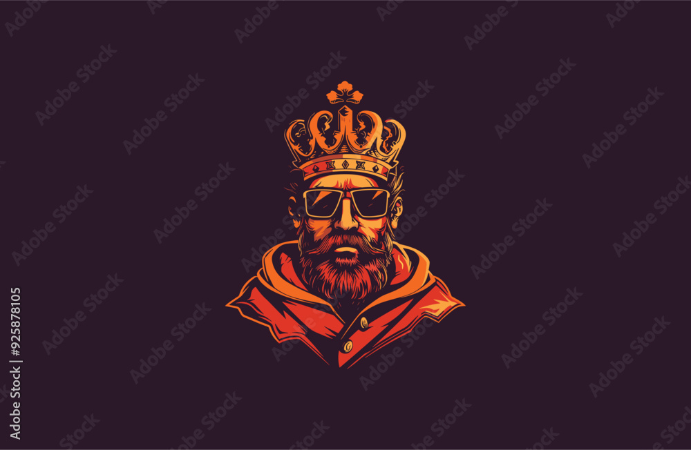Man king logo style icon design template vector illustration Man king logo style icon design template vector illustration