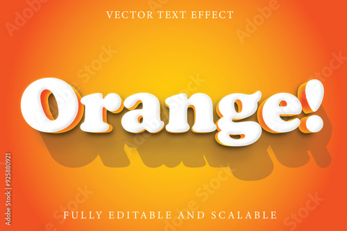 Orange 3d editable vector text style effect.