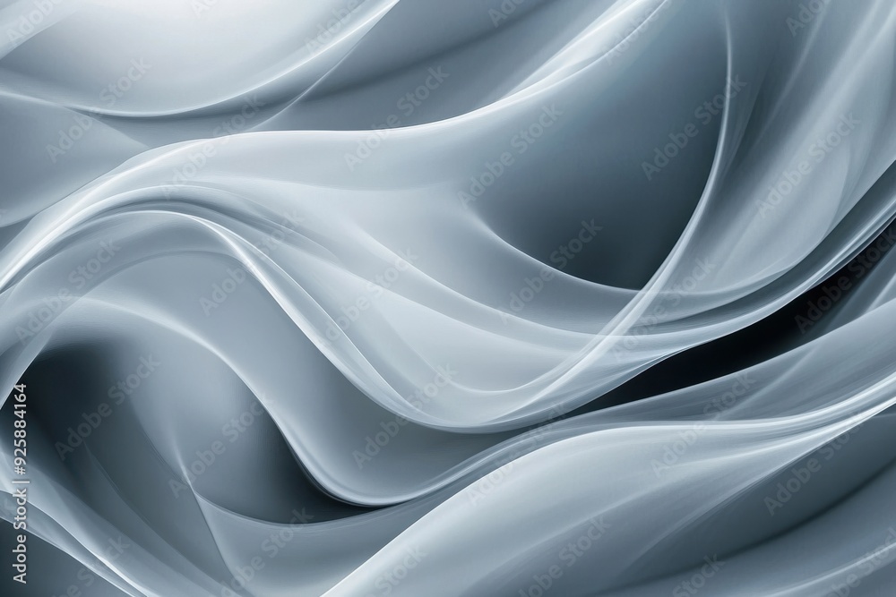 Obraz premium Contemporary gentle undulating patterns in graphic design showcasing soft, neutral grays - perfect for greeting cards, wallpapers, or textural uses