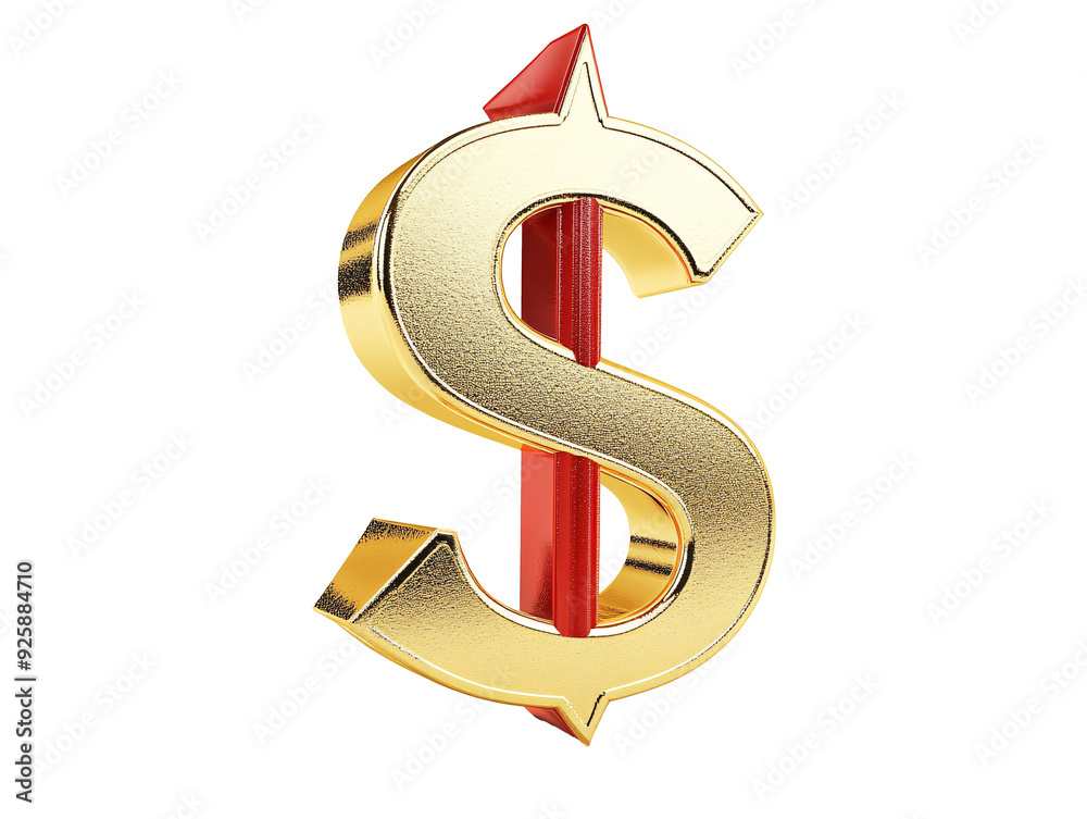 a gold and red dollar sign a gold and red dollar sign