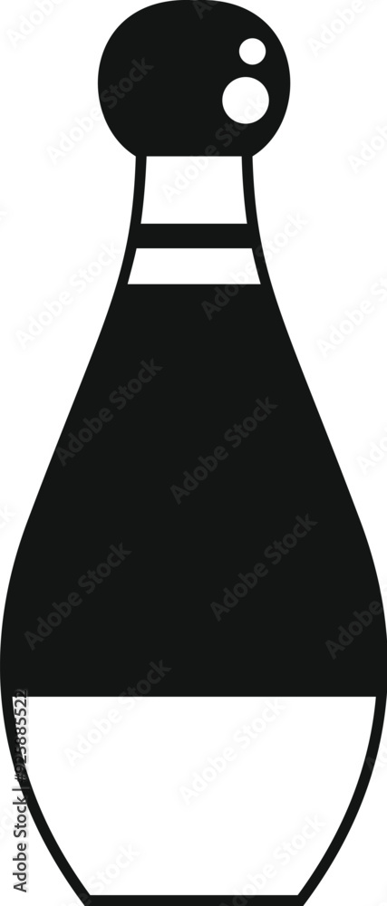Simple black and white vector illustration of a classic bowling pin, perfect for representing the sport of bowling Simple black and white vector illustration of a classic bowling pin, perfect for representing the sport of bowling