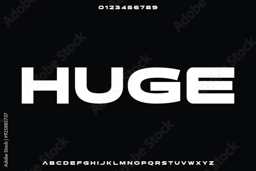 Modern trendy huge alphabet display font vector. Creative headline typeface