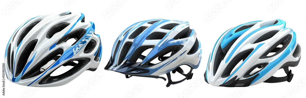 Bicycle helmet set isolated on transparent background perfect for safety and sport themed designs and concepts with sleek and modern styles Bicycle helmet set isolated on transparent background perfect for safety and sport themed designs and concepts with sleek and modern styles