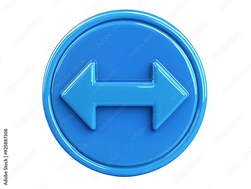 a blue circular object with two arrows a blue circular object with two arrows