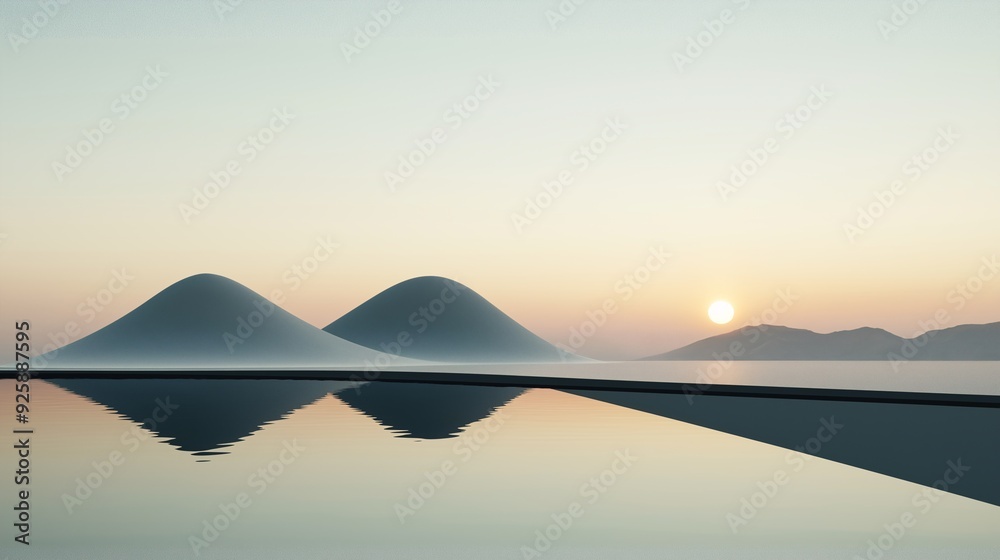 A calming scene with subtle light reflections on a smooth surface, evoking a sense of peace