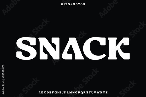 Unique bold decorative snack alphabet display font vector