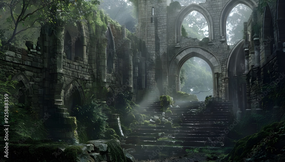 Ruin place in medieval aged Ruin place in medieval aged