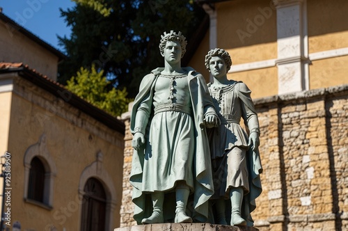 Cividale del Friuli (Udine), Italy - September 5, 2021: North Italy Life in the center of the lombard medieval city. 