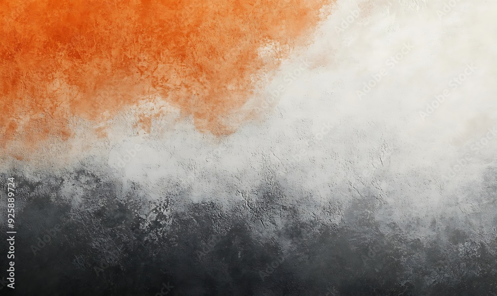 Naklejka premium Orange , gray , light black gradient watercolour background.