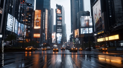Rainy Times Square Glow 