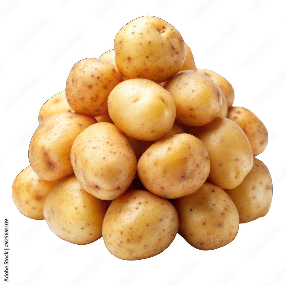 Young potatoes pile isolated on transparent background Young potatoes pile isolated on transparent background