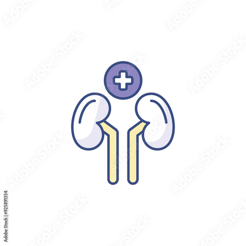 Nephrology icon design with white background stock illustration