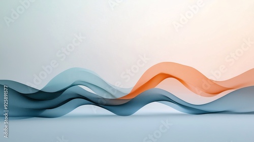 Abstract Waves: A mesmerizing interplay of light and form, these abstract waves in soft blue and orange hues create a sense of movement and tranquility, perfect for modern and minimalist designs. 