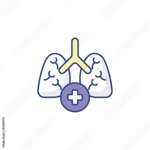 Pulmonology icon design with white background stock illustration