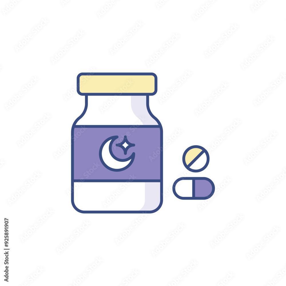 Sleeping Pills icon design with white background stock illustration Sleeping Pills icon design with white background stock illustration
