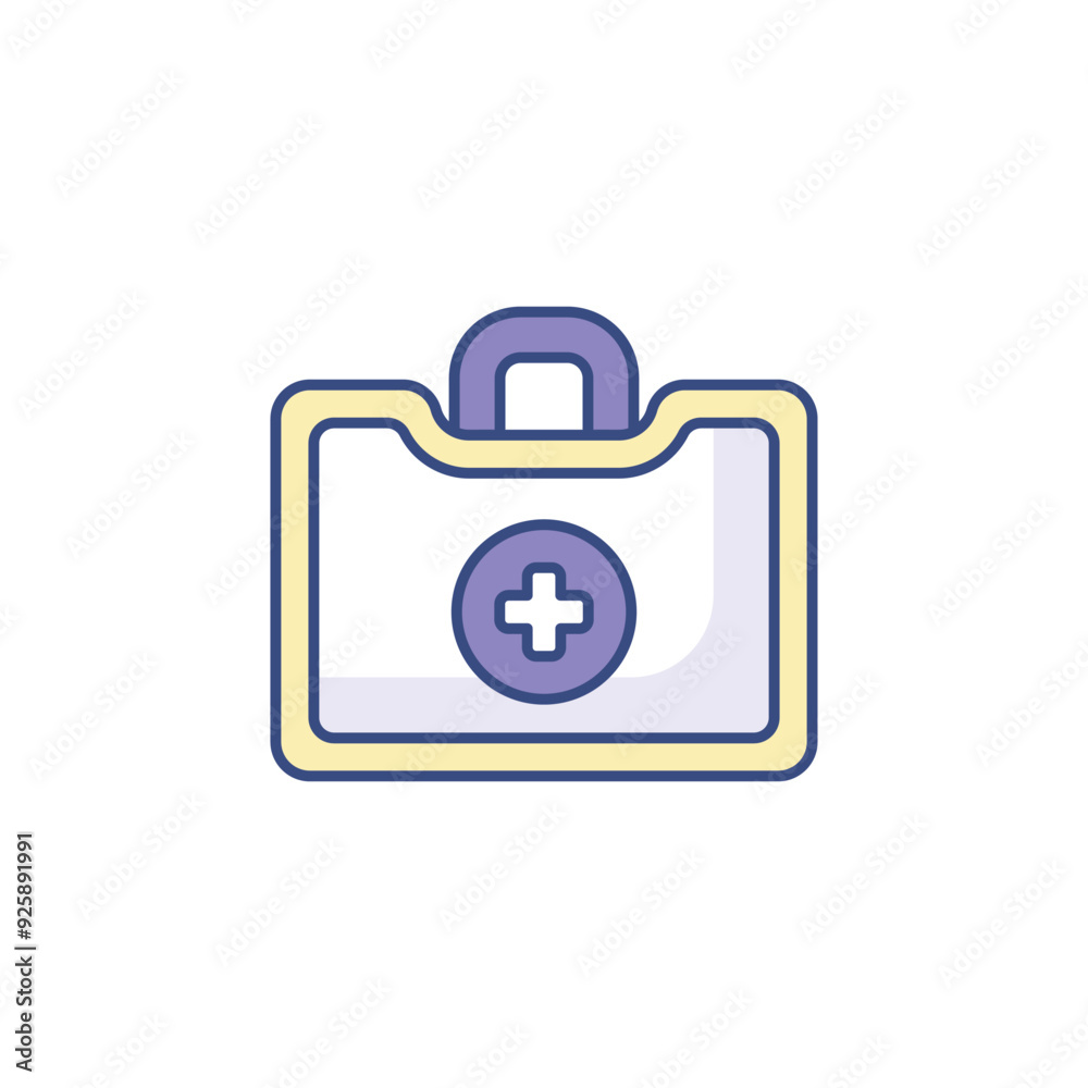 First aid Kit icon design with white background stock illustration