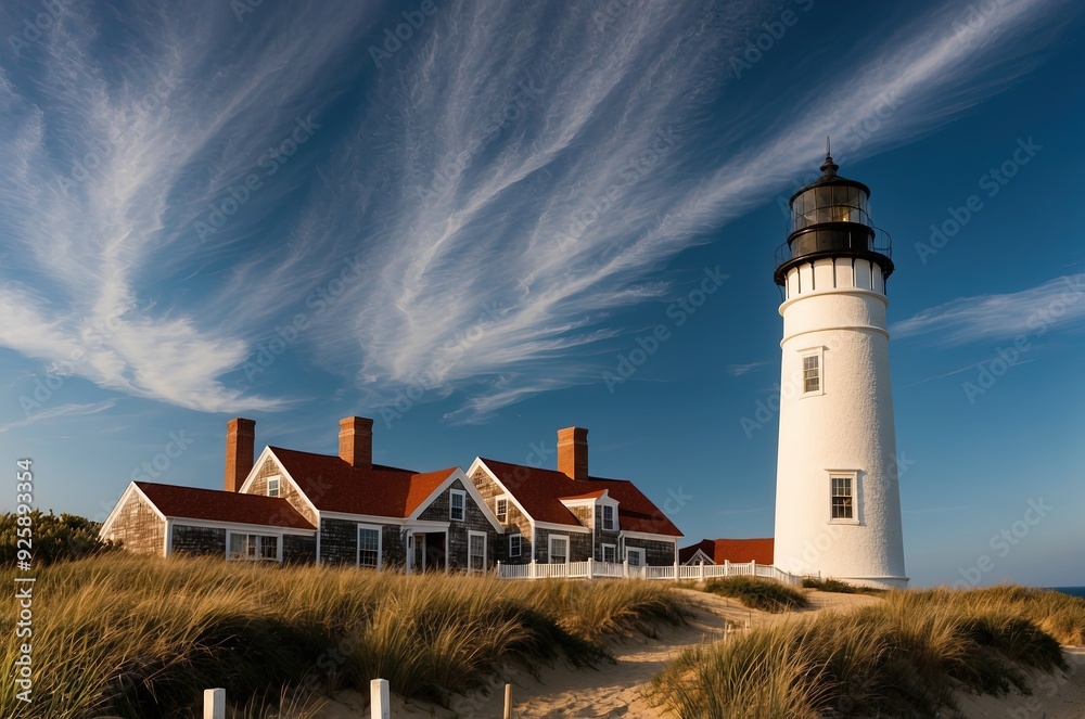Highland Lighthouse, oldest and tallest on Cape Cod, built in 1797, North Truro, Massachusetts, USA. Highland Lighthouse, oldest and tallest on Cape Cod, built in 1797, North Truro, Massachusetts, USA.