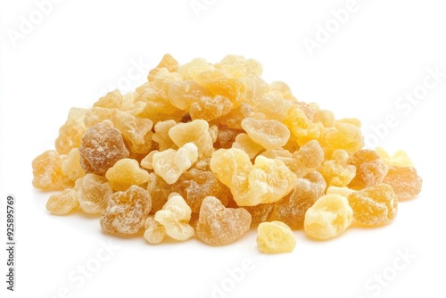 Frankincense White Background. Pile of Natural Olibanum Resin Isolated on White Background