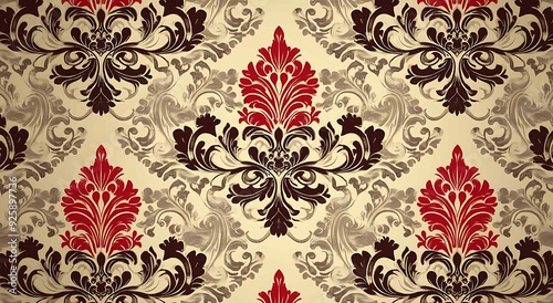 Vintage baroque ornament in Victorian style. Ornate floral pattern for wallpapers and backgrounds