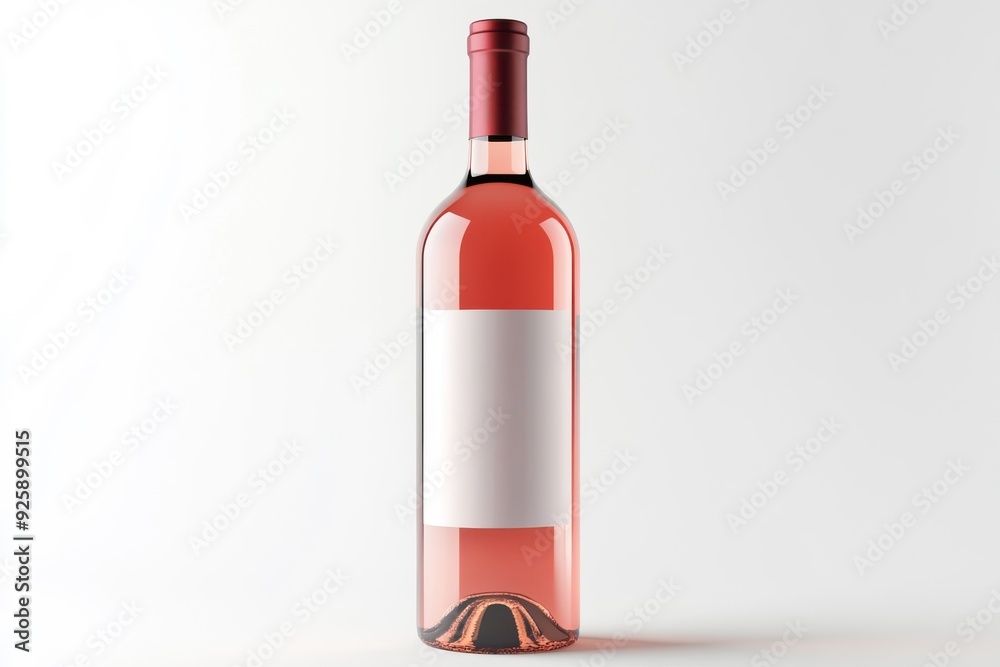 Private label rose wine packaging set against a white background Private label rose wine packaging set against a white background
