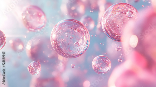 pink molecular structures collagen for skin treatment
