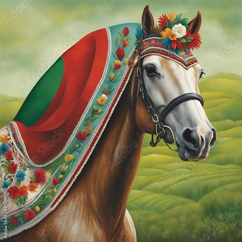 Horse with Mexican Independence Day  photo