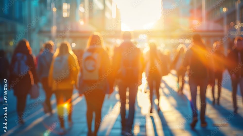 A blurred background of an open office space with business people walking around A blurred background of an open office space with business people walking around