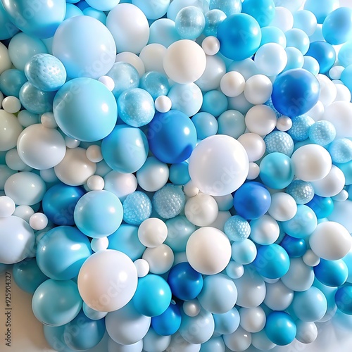 Blue background with balloons