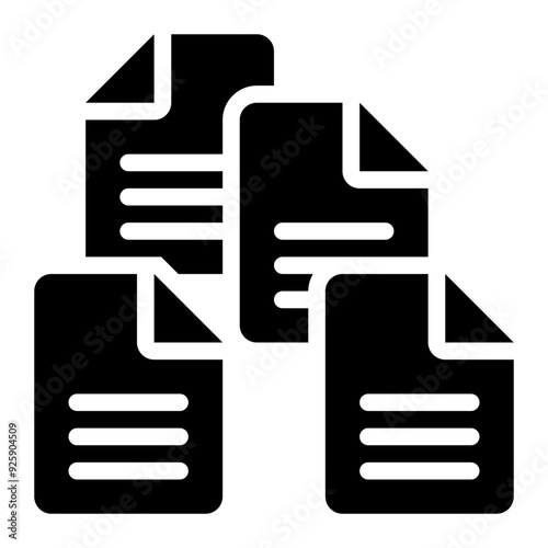 data, information, big data, data quantity, raw data, files, documents glyph or solid icon