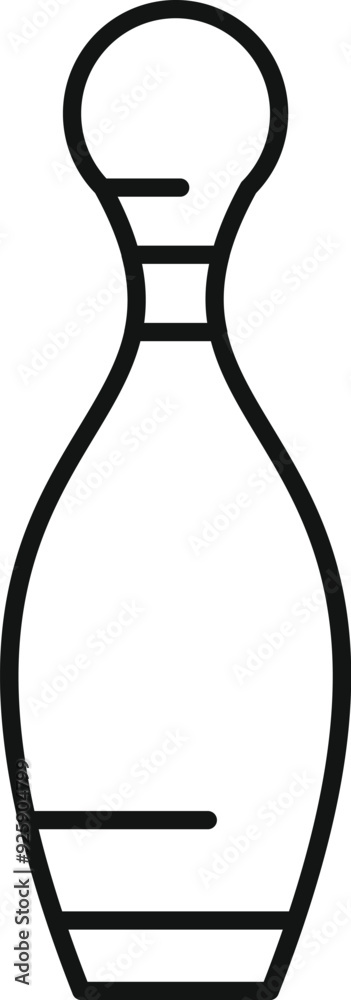 Simple line art illustration of a classic bowling pin, perfect for representing the sport of bowling Simple line art illustration of a classic bowling pin, perfect for representing the sport of bowling