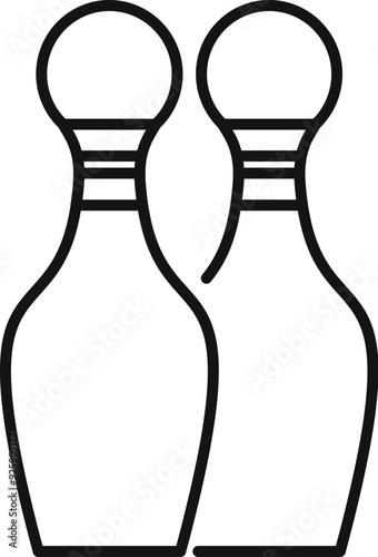Two bowling pins standing tall and ready to be knocked down