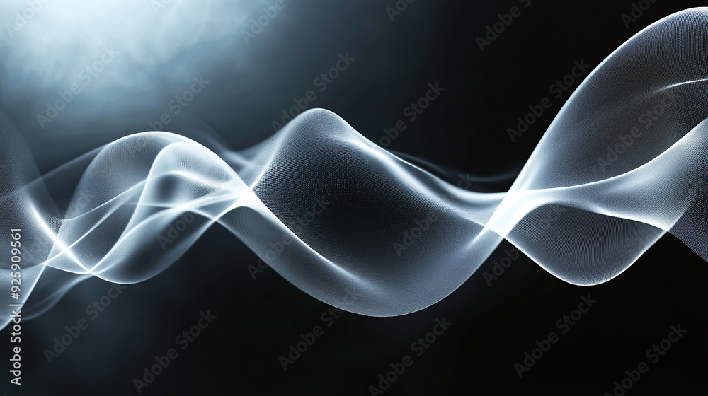 Abstract white wave on a black background Abstract white wave on a black background