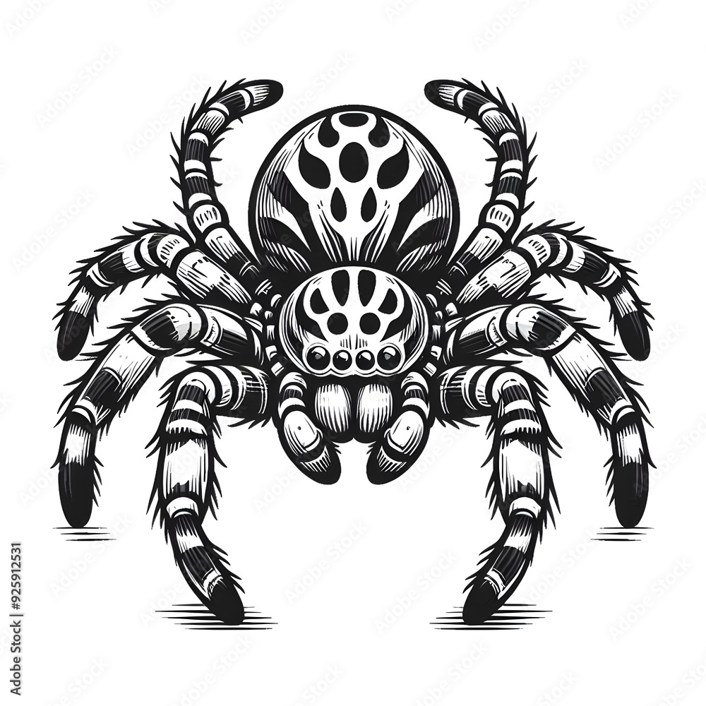 Vector illustration of spider isolated on white background. For kids coloring book Vector illustration of spider isolated on white background. For kids coloring book