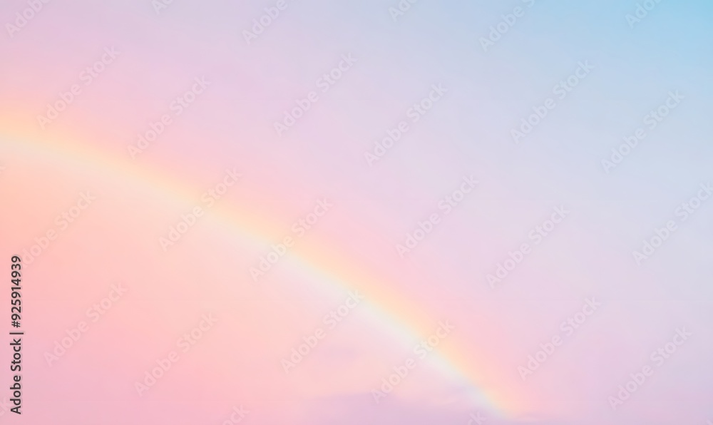A dreamy pastel rainbow arching over a serene landscape, Generative AI A dreamy pastel rainbow arching over a serene landscape, Generative AI