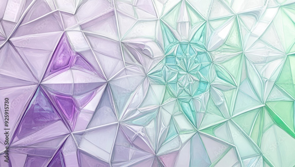 Abstract geometric shapes in purple and green. Abstract geometric shapes in purple and green.
