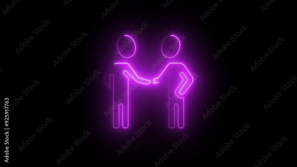 Neon Agreement Icon, Handshake Symbol in Neon, Glowing Business Deal, Futuristic Partnership Sign, Modern Collaboration Icon, Luminous Neon Handshake Neon Agreement Icon, Handshake Symbol in Neon, Glowing Business Deal, Futuristic Partnership Sign, Modern Collaboration Icon, Luminous Neon Handshake