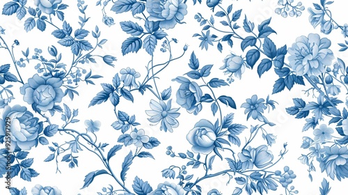 Elegant vintage floral seamless design showcasing intricate blossoms and charming motifs, meticulously created for a refined aesthetic.