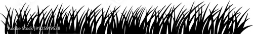 Natural grass plant border silhouette vector