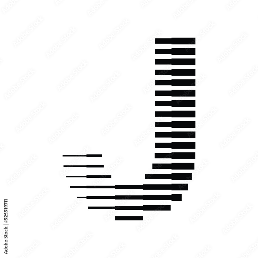Letter J Logo with Abstract Line Pattern Letter J Logo with Abstract Line Pattern