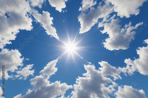 Blue Sky background with sun