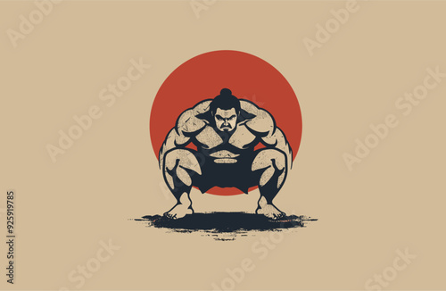 Sumo logo style icon design template vector illustration