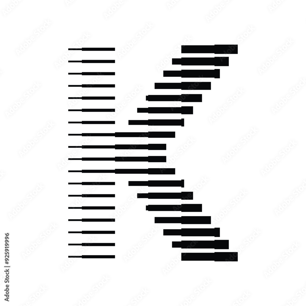Letter K Logo with Abstract Line Pattern Letter K Logo with Abstract Line Pattern