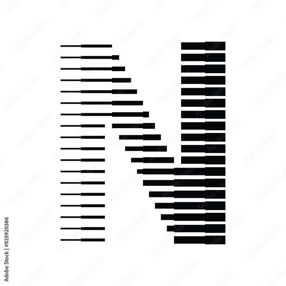 Letter N Logo with Abstract Line Pattern Letter N Logo with Abstract Line Pattern