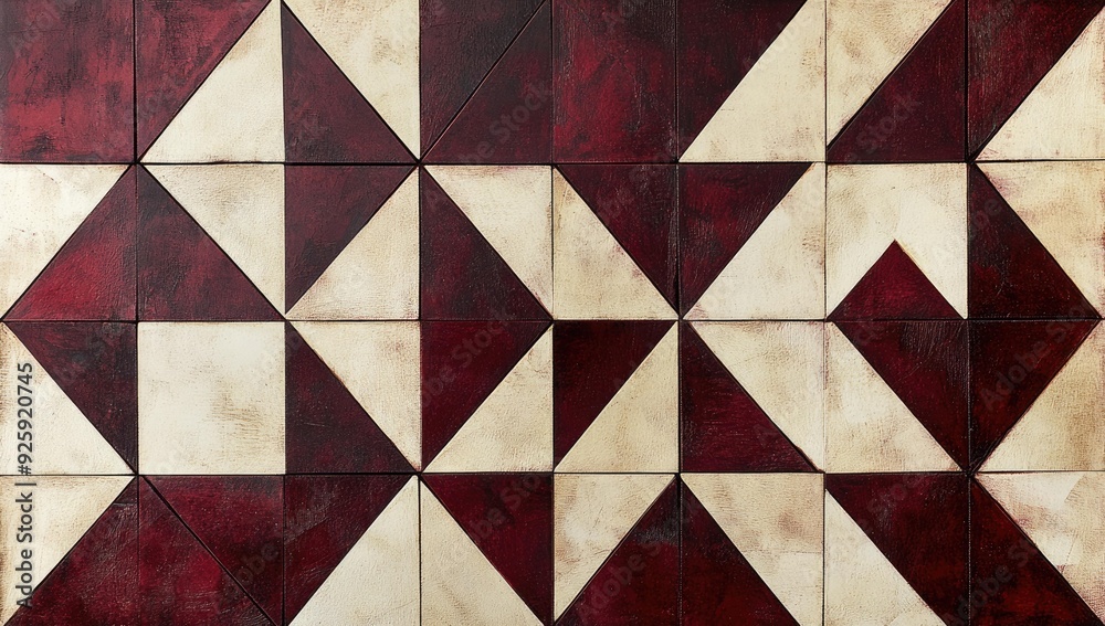 Geometric pattern of red and white triangles. Geometric pattern of red and white triangles.