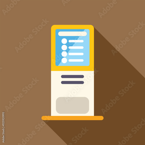 Interactive information kiosk displaying a menu with buttons, providing easy access to information and services