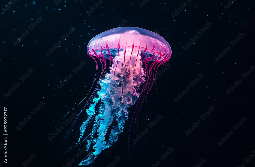 Dancing jellyfish black background Dancing jellyfish black background