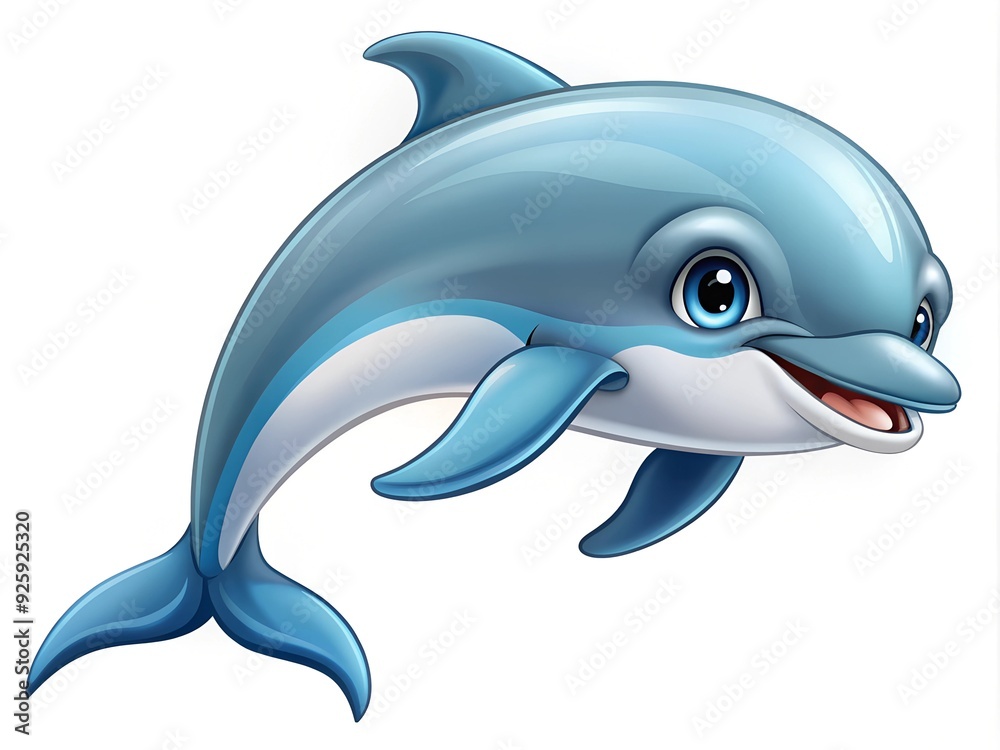 Obraz premium Cute dolphin illustration isolated on white background