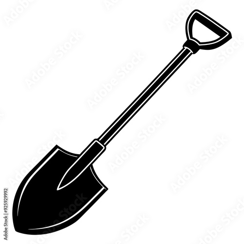 Shovel black art vector illustration