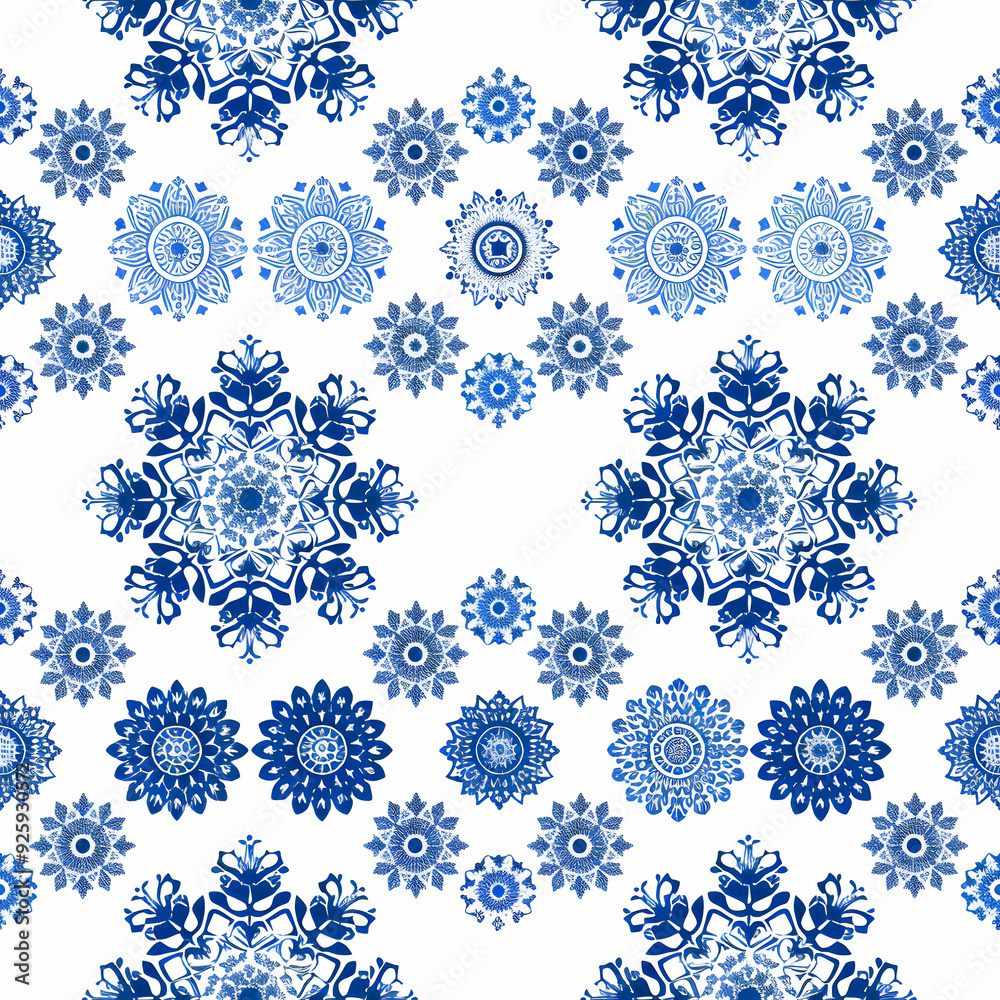 Beautiful Blue, White Seamless Christmas Snowflakes. Seamless Minimalist Snowflakes on White Background. Tile Background for Packaging, Fabric, Textile, Decor, Wrap, Invitation Card and Fashion Beautiful Blue, White Seamless Christmas Snowflakes. Seamless Minimalist Snowflakes on White Background. Tile Background for Packaging, Fabric, Textile, Decor, Wrap, Invitation Card and Fashion